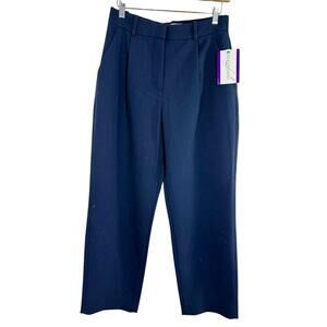 Abercrombie & Fitch Curve Love Navy Blue Tailored Pleated Trousers Pants Sz 27 4